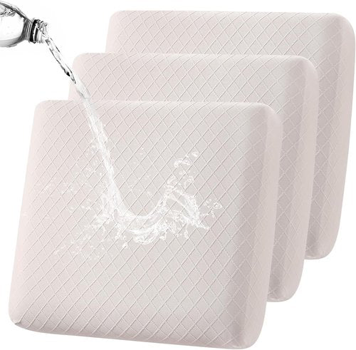 Fuloon Waterproof Sofa Cushion Covers - 3 PCS Stretch Slipcovers for Armchair & Loveseat | Pale Beige
