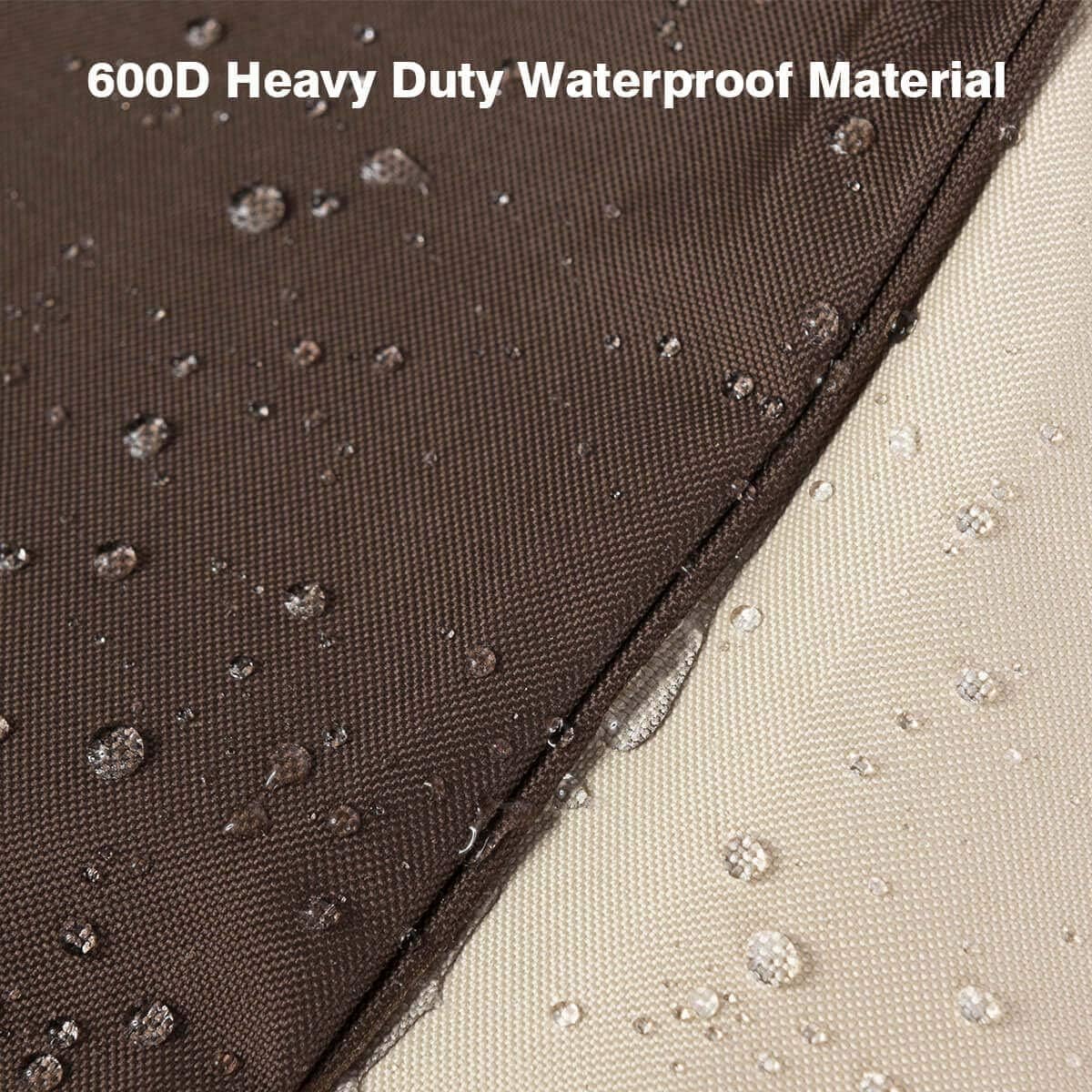 Vailge Waterproof Stackable Patio Chair Cover - Heavy Duty Protection for 4-6 Chairs | 36"L x 28"W x 47"H | Beige & Brown