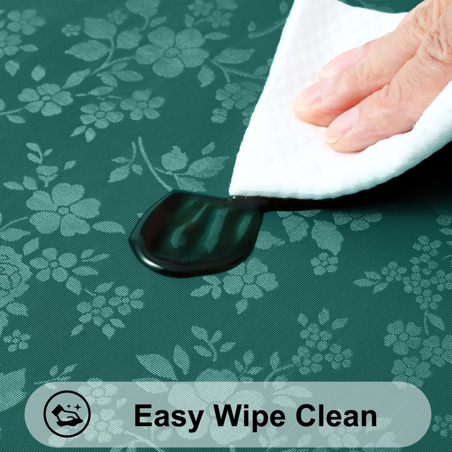 Smiry Rectangle Table Cloth, Waterproof Heavy Duty Vinyl Tablecloths, Wipeable Washable Table Cover for Kitchen and Dining Room (Green, 52" X 70")