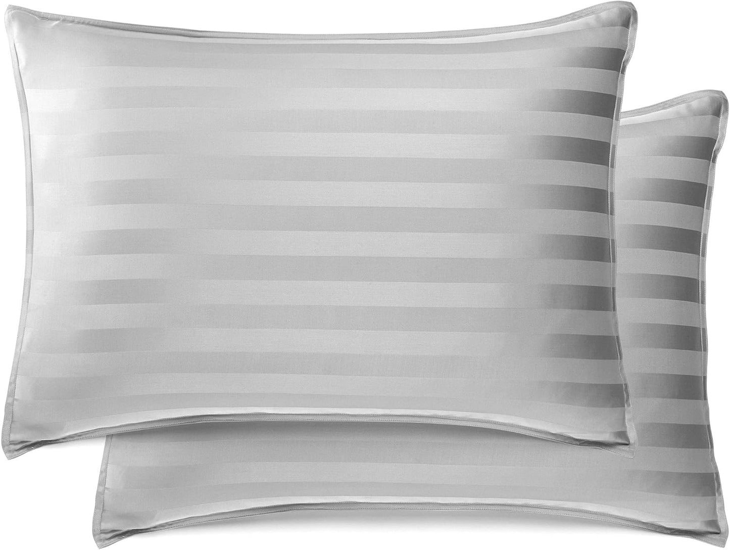 Pure Bamboo King Sheets - Luxuriously Soft 100% Organic Viscose Bed Sheet Set | Cooling Jacquard Silver, 2-Year Quality Promise