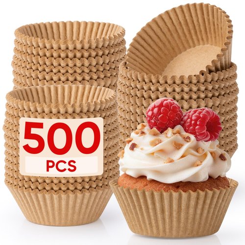 Comfycheer 500pcs Cupcake Liners, Non-Stick Greaseproof Muffin Liners, Food Grade Baking Cups for Mini Cupcake Liners & Muffin Cups