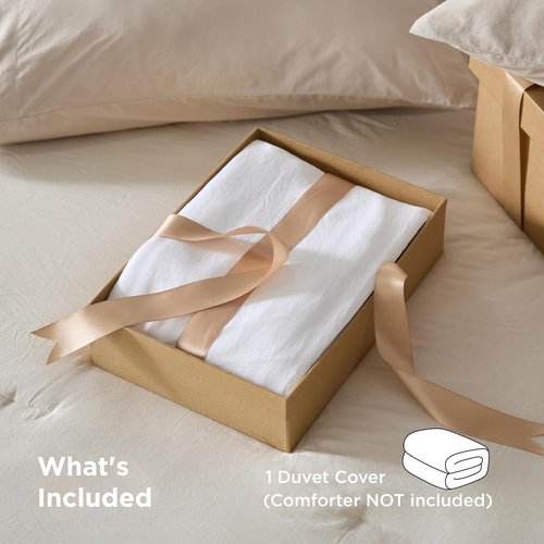 Bedsure Duvet Cover - Extra Soft Prewashed Cotton-Like Polyester, Full Size 80x90 Inches, White