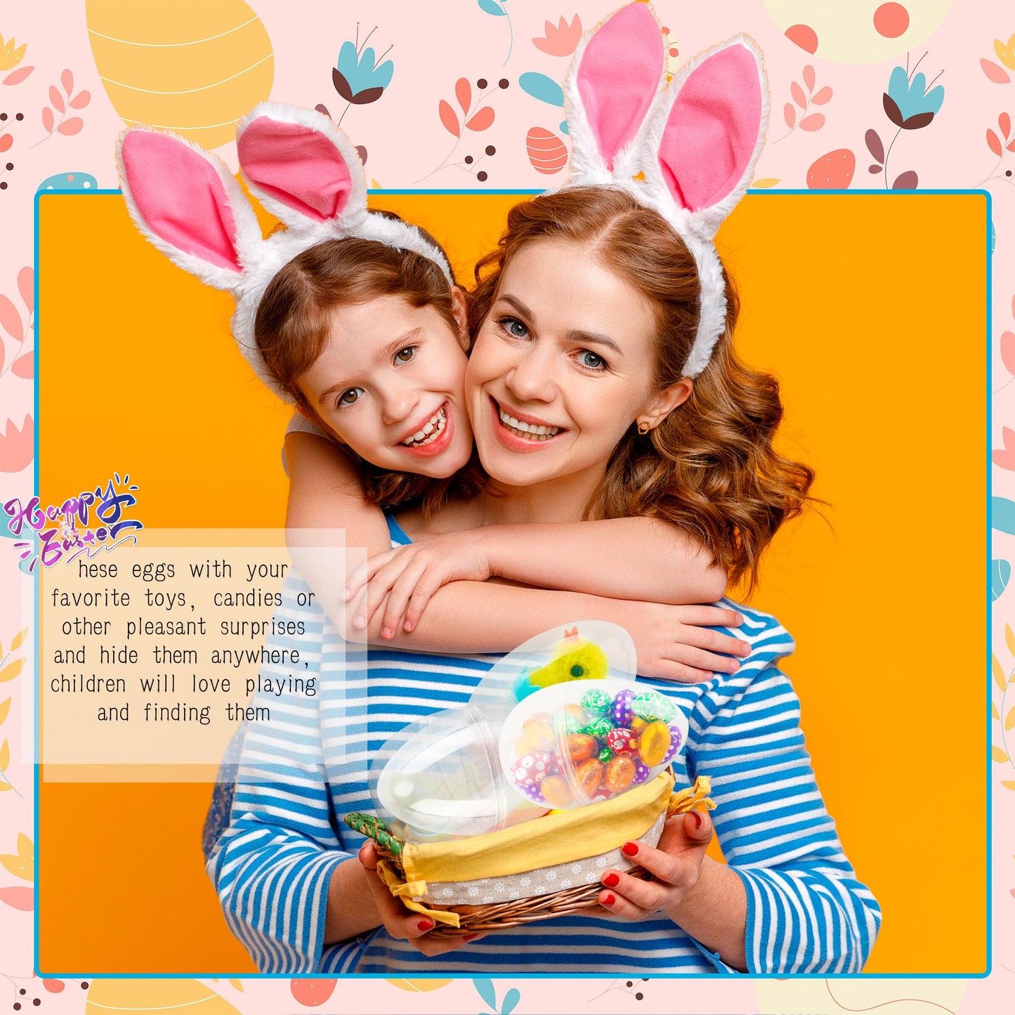 36 Pcs 6 Inch/ 5 Inch/ 4.5 Inch Jumbo Plastic Clear Easter Egg Fillable Large Plastic Eggs Transparent Bulk for Adult Kids Easter Egg Hunt Suprise Busket Stuffers Easter Party Supplies