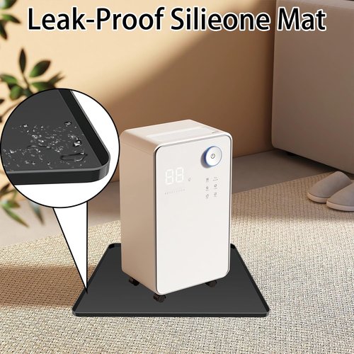 Dehumidifier & Humidifier Drip Pan Mat | Leak-Proof Non-Slip Silicone Floor Protector 18"x15" – Prevent Water Spills & Carpet Damage