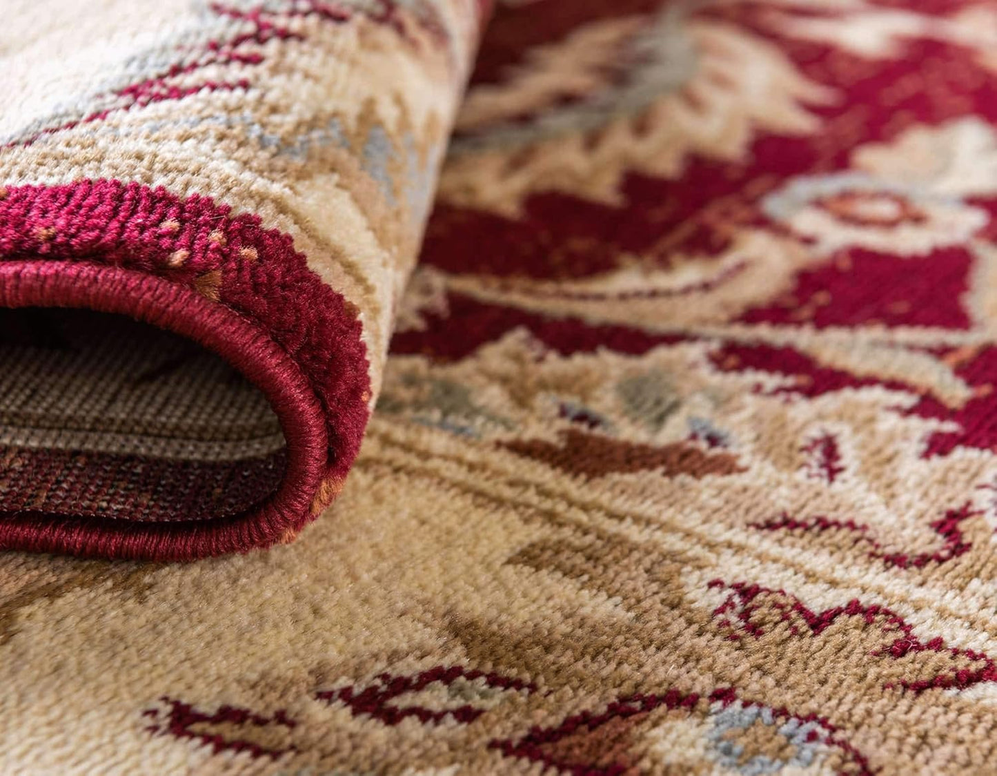 Unique Loom Voyage Collection Traditional Oriental Classic Intricate Floral Design Area Rug, 5 ft x 8 ft, Red/Ivory
