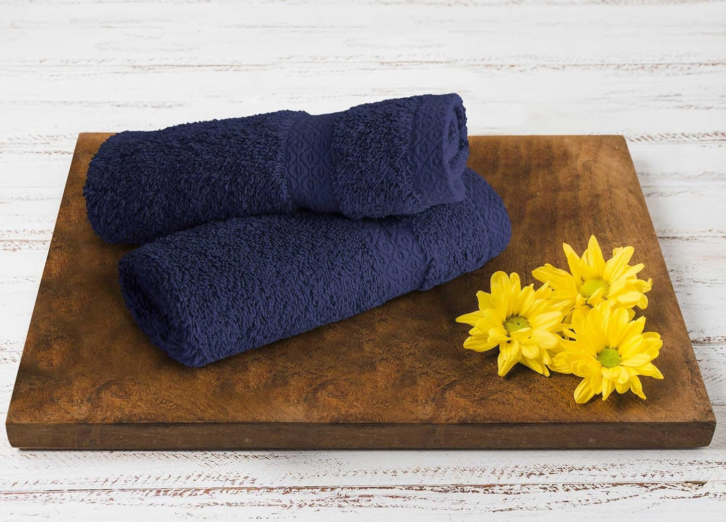 Turkish Towel Set by Skiennix - 100% Cotton 6-Piece Bathroom Towels in Navy | 2 Bath, 2 Hand, 2 Wash Cloths