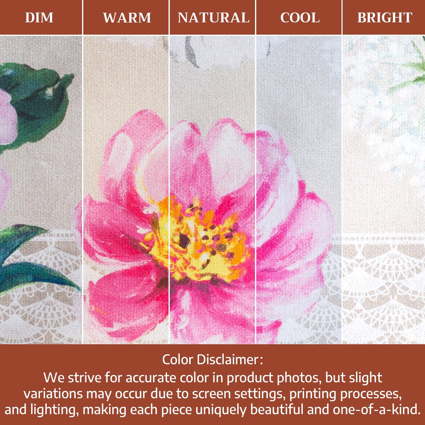 Maison d' Hermine Table Cloth Rectangle Table 100% Cotton 60 x 120 Inches Tablecloth Reusable Decorative for Dining Kitchen Room Farmhouse Home Gifts for Mothers Day Spring Summer - Pivoine