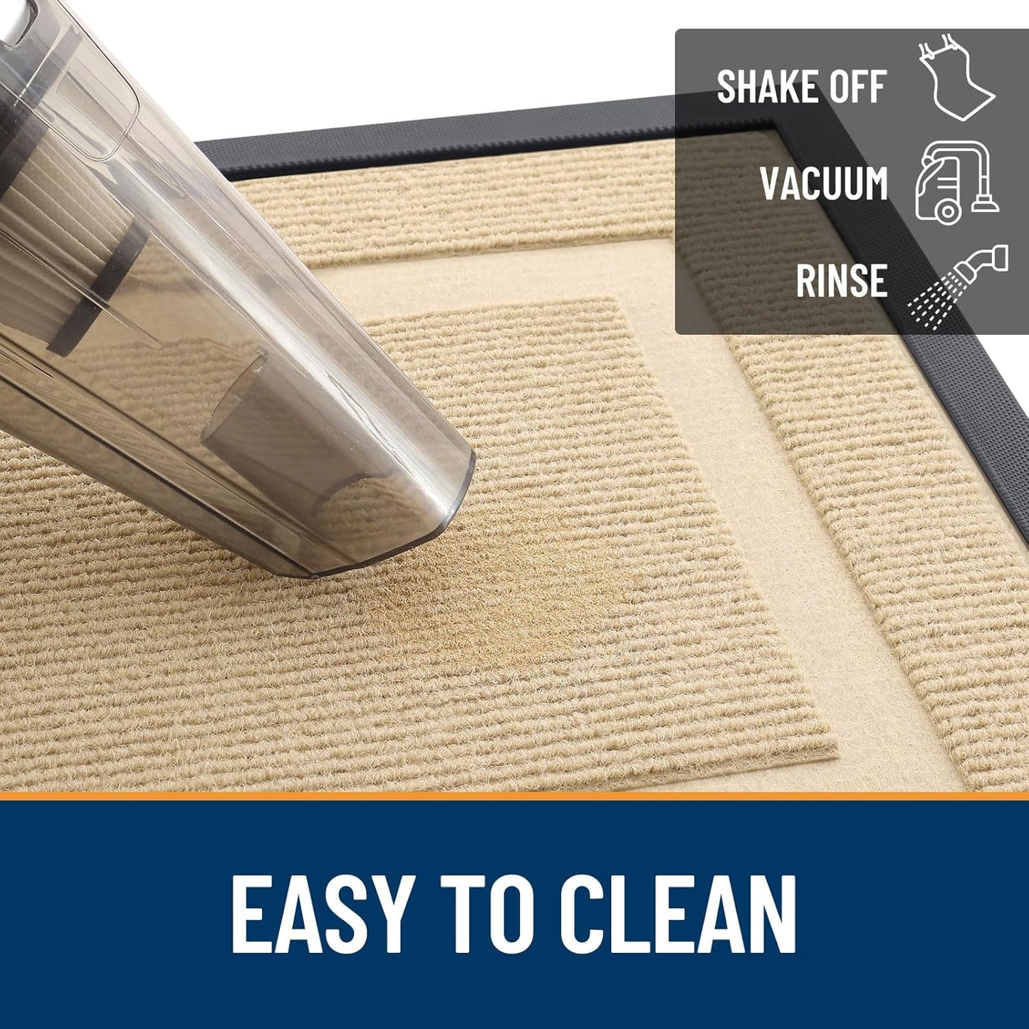OLANLY Waterproof Front Door Mat - All-Season, Sturdy Natural Rubber, Easy Clean | 71x47, Beige