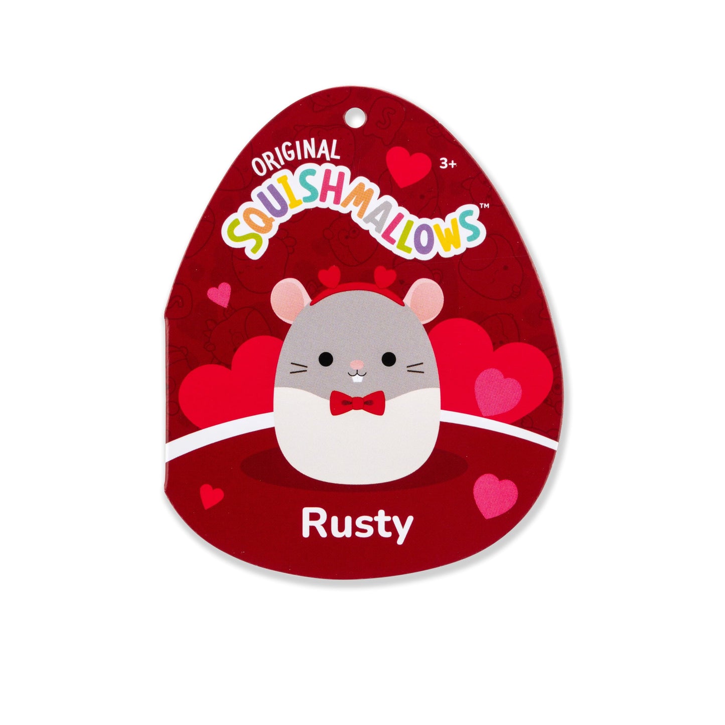 Squishmallows Original 14in Rusty The Grey Rat with Heart Headband and Bowtie – Official Jazwares Plush (Large)