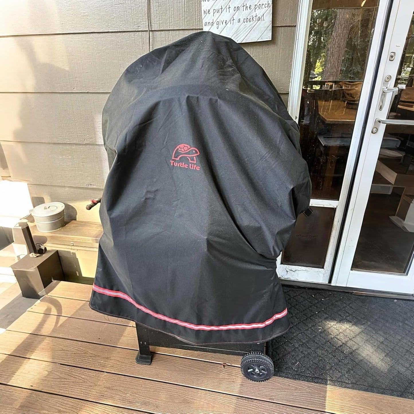Turtle Life BBQ Grill Cover - 32 Inch Heavy Duty Waterproof Cover for 2 Burner Gas Grills | Black