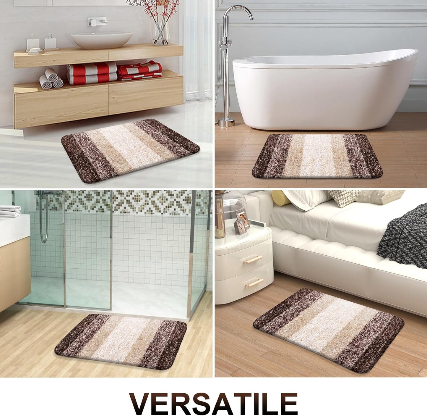 OLANLY Bathroom Rugs - Extra Soft Microfiber Mat 36x24 | Quick Dry & Machine Washable, Brown