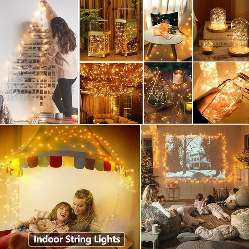 Joomer LED Fairy Lights - Battery Operated 4 Pack | 16FT 50 LED Cuttable Starry Lights with Timer for Indoor Decor