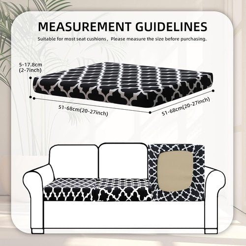 BIETYONE Patio Cushion Covers - 8Pcs Washable & Reusable Outdoor Couch Slipcovers | Lingge Grey