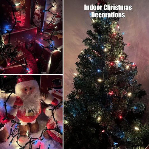 HISHINY Mini String Lights - 100 Count Red, White & Blue Patriotic Decorations | 21 Feet for 4th of July & Holiday Decor