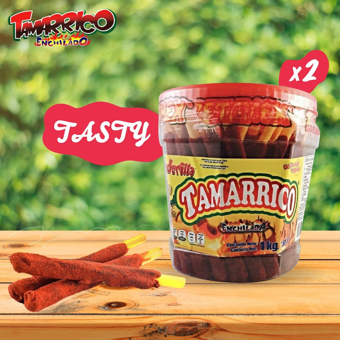 2 Pack BETAMEX Tamarrico Candy Tamarind Flavor Sticks 50 Pcs 1kg/2.2pounds – Mexican Candy – Chili and Tamarind – Spicy Flavor