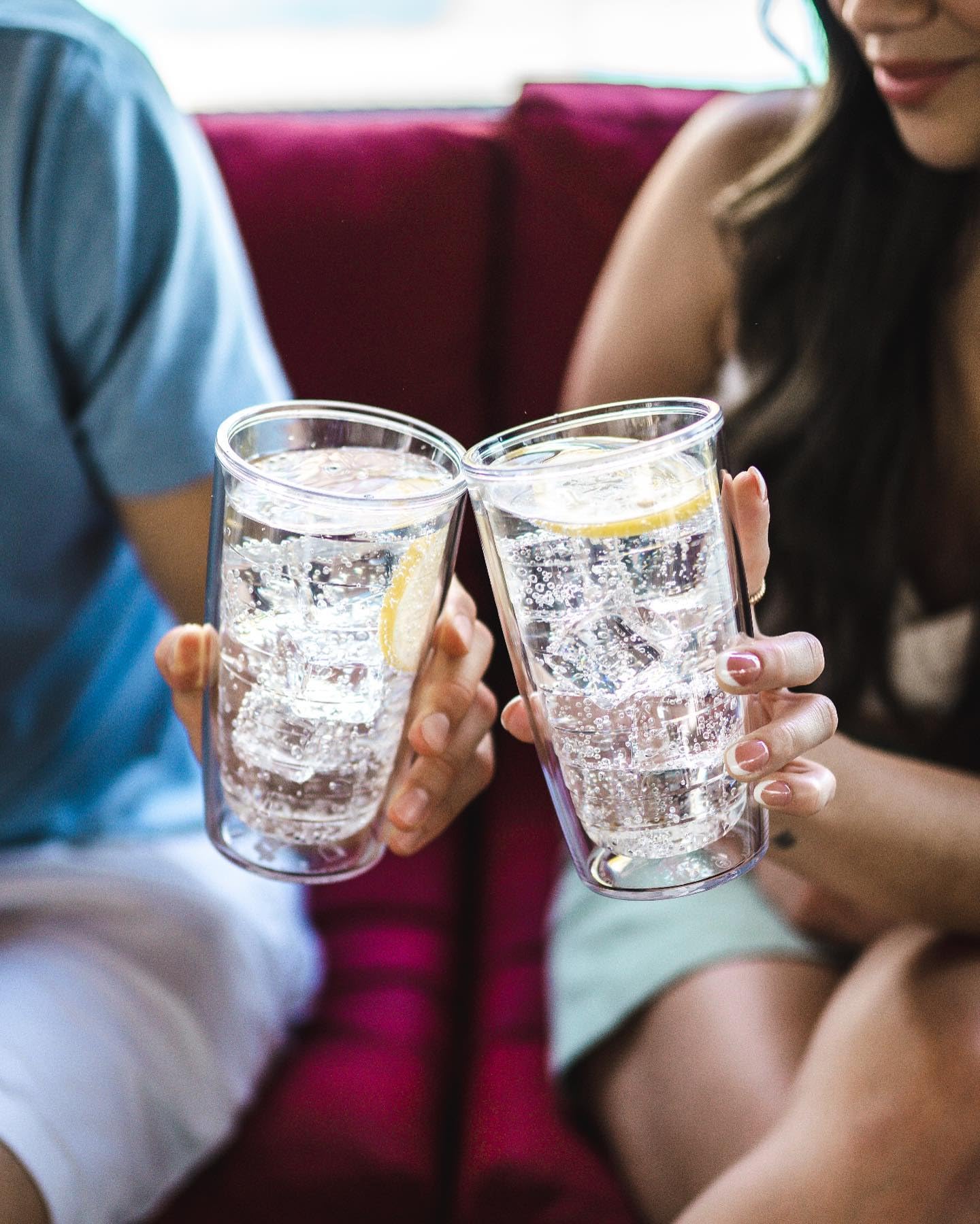 Tervis Clear & Colorful Tabletop Made in USA Double Walled Insulated Tumbler Travel Cup Keeps Drinks Cold & Hot, 16oz - 4pk, Citrus Sunrise