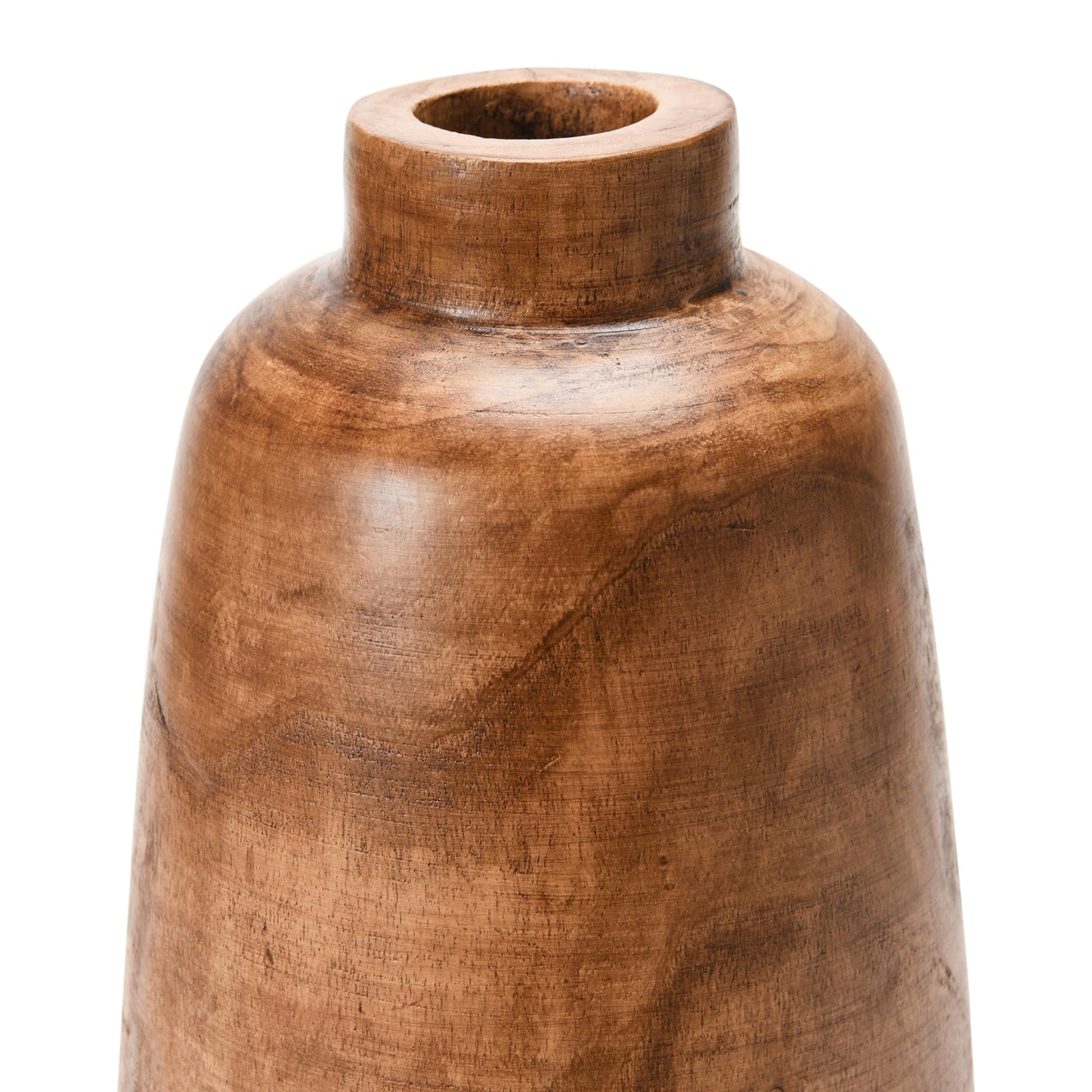 Creative Co-Op Paulownia Wood Vase, Brown