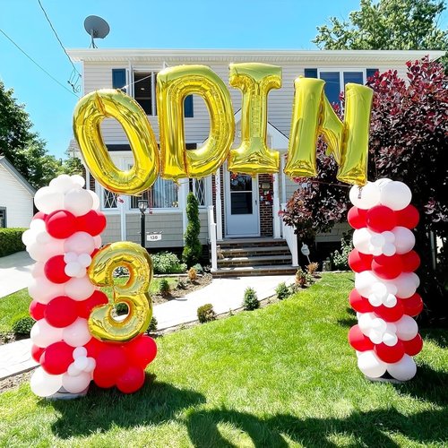 Gold Letter Balloons by [Brand Name] - 40 Inch Self-Inflating Alphabet Balloons for Men’s Birthday & Anniversary Decor