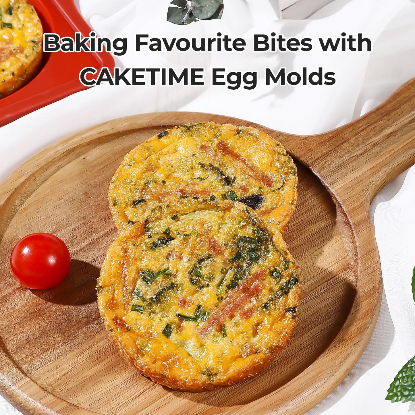 CAKETIME Jumbo Muffin Top Pan, 4 Inch Metal Frame Round Egg Baking Pan for Oven English Muffins, Whoopie Pies, Corn Bread, Egg Bites, Breakfast Sandwiches Tarts 3 Pack Brown