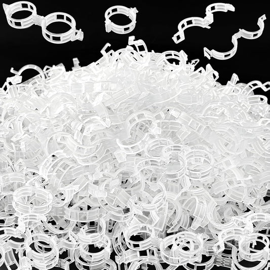 Pynqdfu Plant Support Clips - 400 Pcs Plastic Tomato & Vine Clips for Indoor/Outdoor Gardening (White)