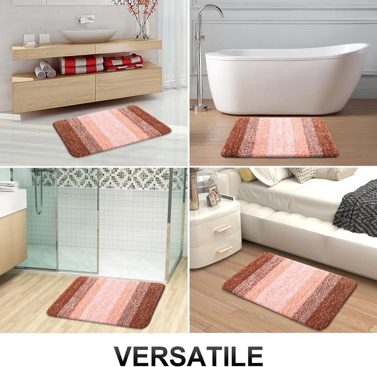 OLANLY Bathroom Rugs - Extra Soft Microfiber Mat | Quick Dry, Machine Washable, 36x24, Orange