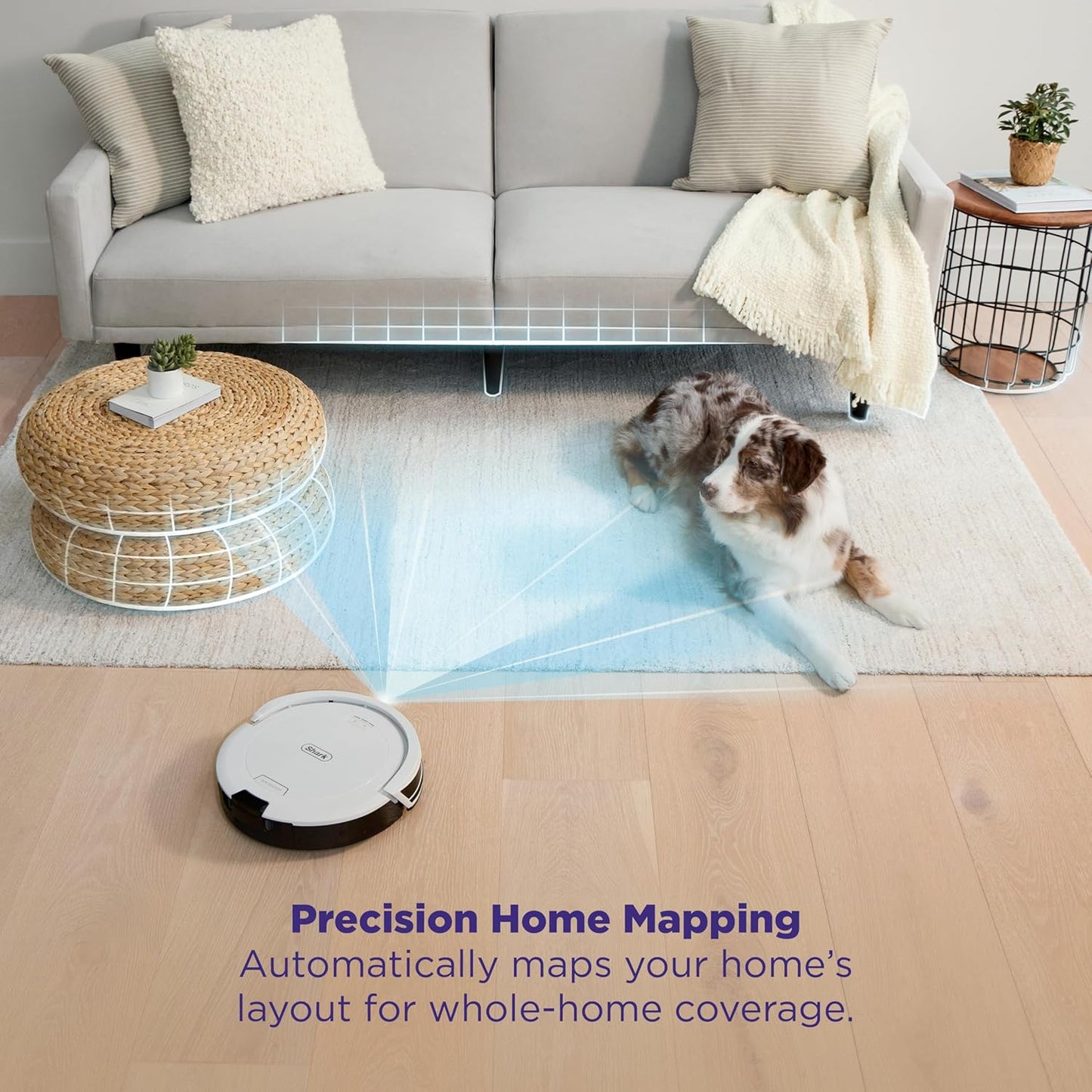 Shark Navigator Robot Vacuum - Powerful Suction & Self-Empty Base for Carpets & Hard Floors | White, AV2110S