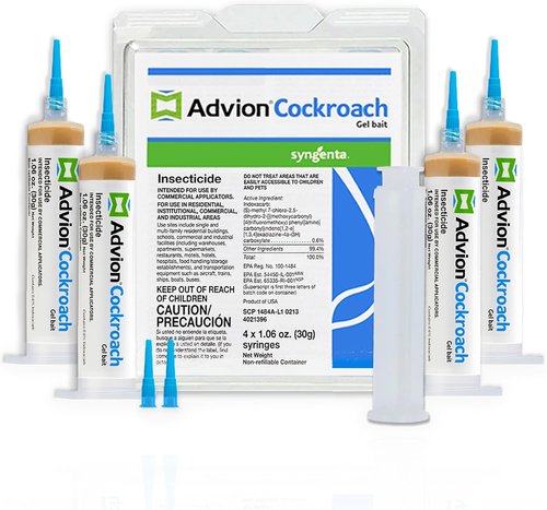 Advion Cockroach Gel Bait - Effective Roach Killer Gel for Indoor & Outdoor Use | 4 Tubes x 30g, 1 Plunger & 2 Tips