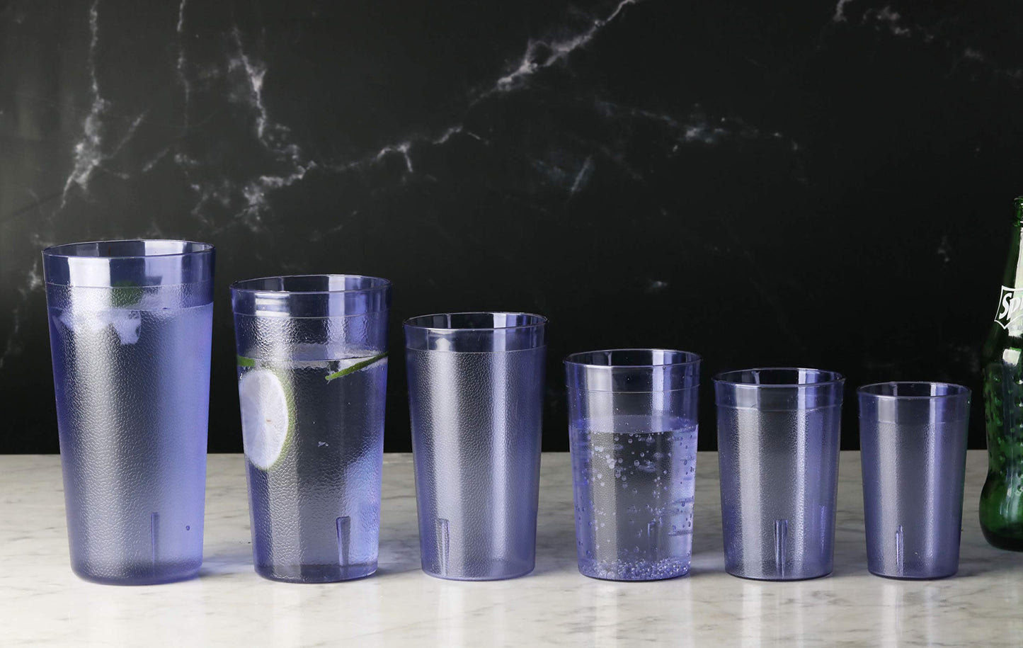 New Star Foodservice Restaurant-Grade Polycarbonate Beverage Tumblers, 16 oz, Blue, Set of 12