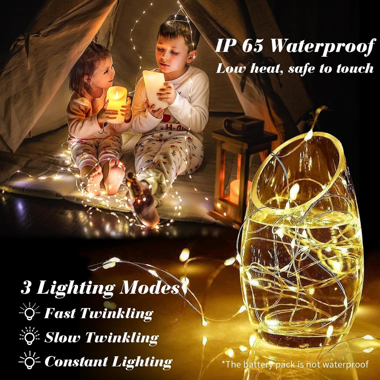 ZGWJ Fairy Lights - 8 Pack Battery Operated 7ft Mini LED String Lights | 3 Modes for DIY & Events