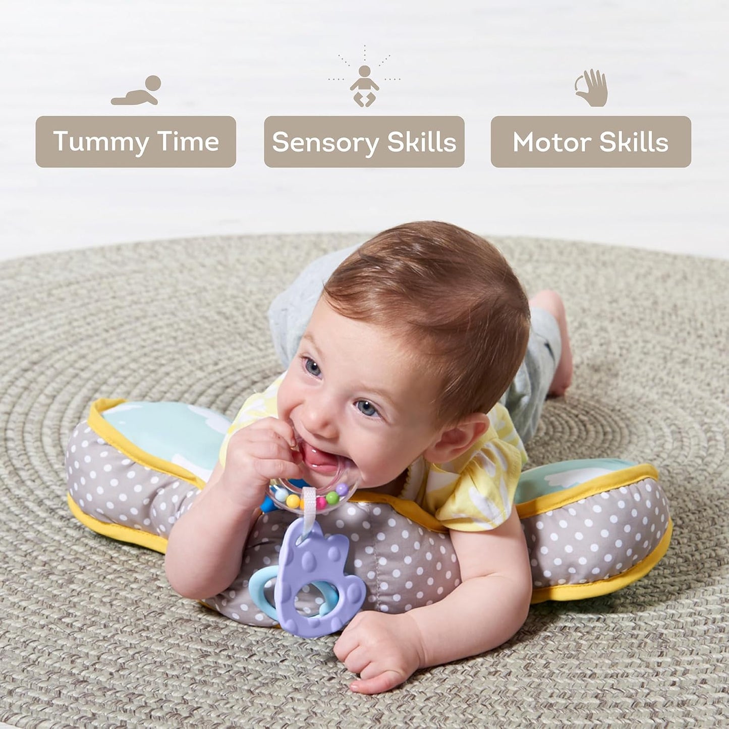 Taf Toys Baby Tummy Time Support Toy - Ergonomic Design for 2-6 Months | Promotes Natural Development