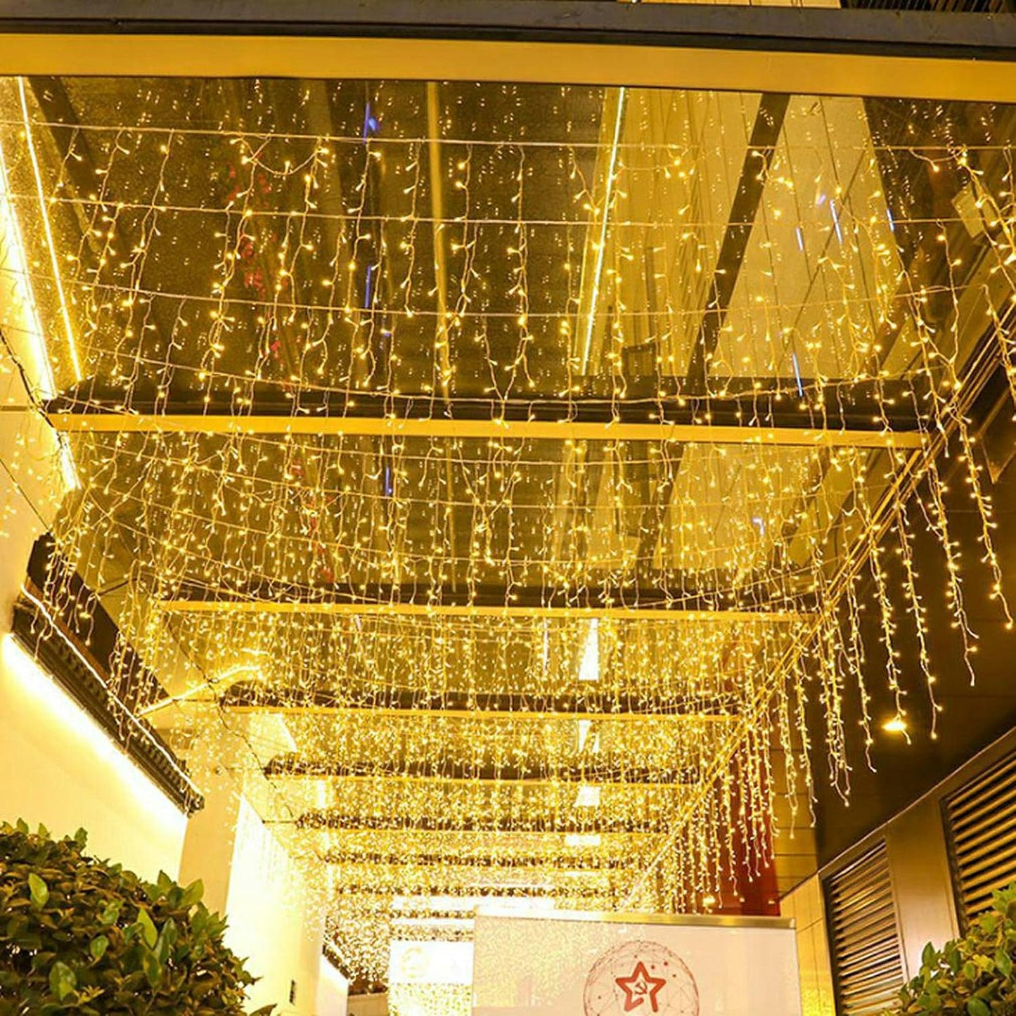 Skiennix LED Ceiling Icicle Lights - 16.4FT 216 LEDs with 8 Twinkle Modes | Warm White Indoor/Outdoor Holiday Decor