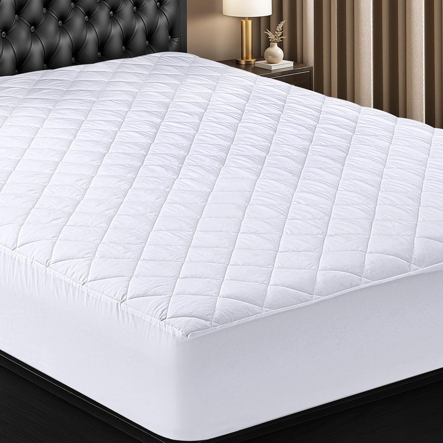 Utopia Bedding Quilted King Size Mattress Pad - Deep Pocket Protector & Cover | Machine Washable (White)