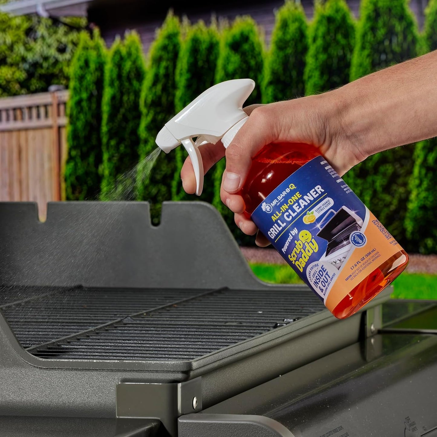 Mr. Bar-B-Q Grill Cleaner - All-In-One Solution Powered by Scrub Daddy for Effortless Cleaning