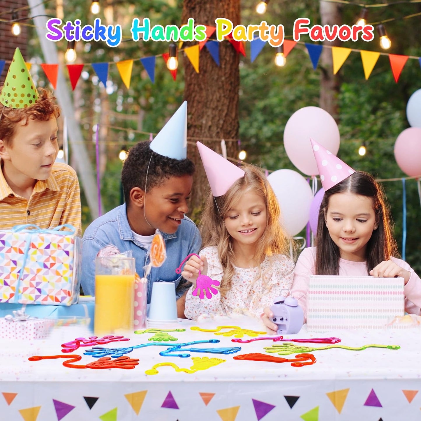 Sticky Hands Bulk 120 PCS Party Favors for Kids 4-8,8-12 Year Stretchy Sticky Hand Feet Goodie Bags Stuffers for Kids Treasure Box Toys for Classroom Small Mini Prizes Trinkets Pinata Stuff