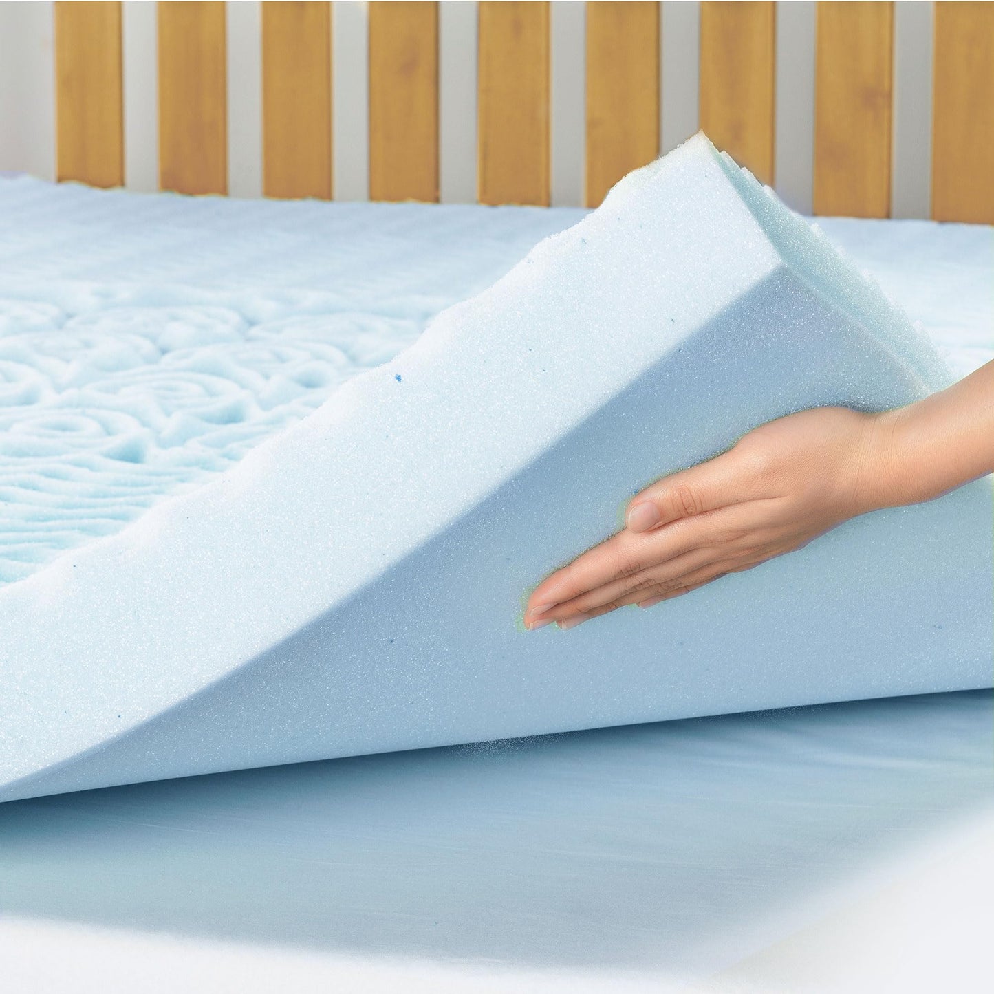 Mellow 4 Inch 5-Zone Memory Foam Mattress Topper, Cooling Gel Infusion, Twin
