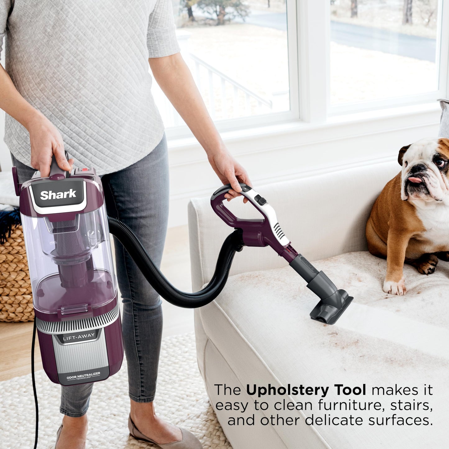 Shark LA702 Rotator Pet Lift-Away ADV Upright Vacuum with DuoClean PowerFins HairPro & Odor Neutralizer Technology, Wine Purple