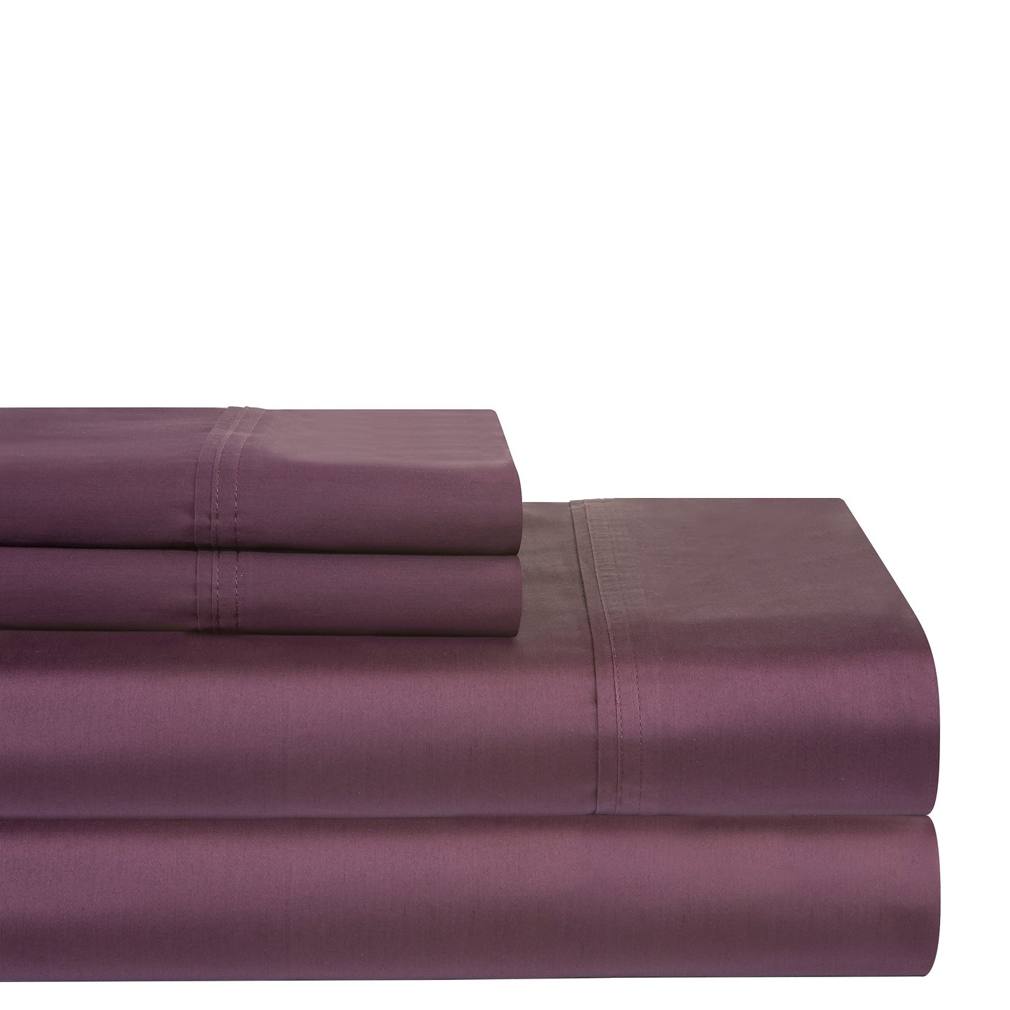 Pointehaven 400 Thread Count Deep Pocket 100% Pima Cotton Sheet Set, Plum, Queen