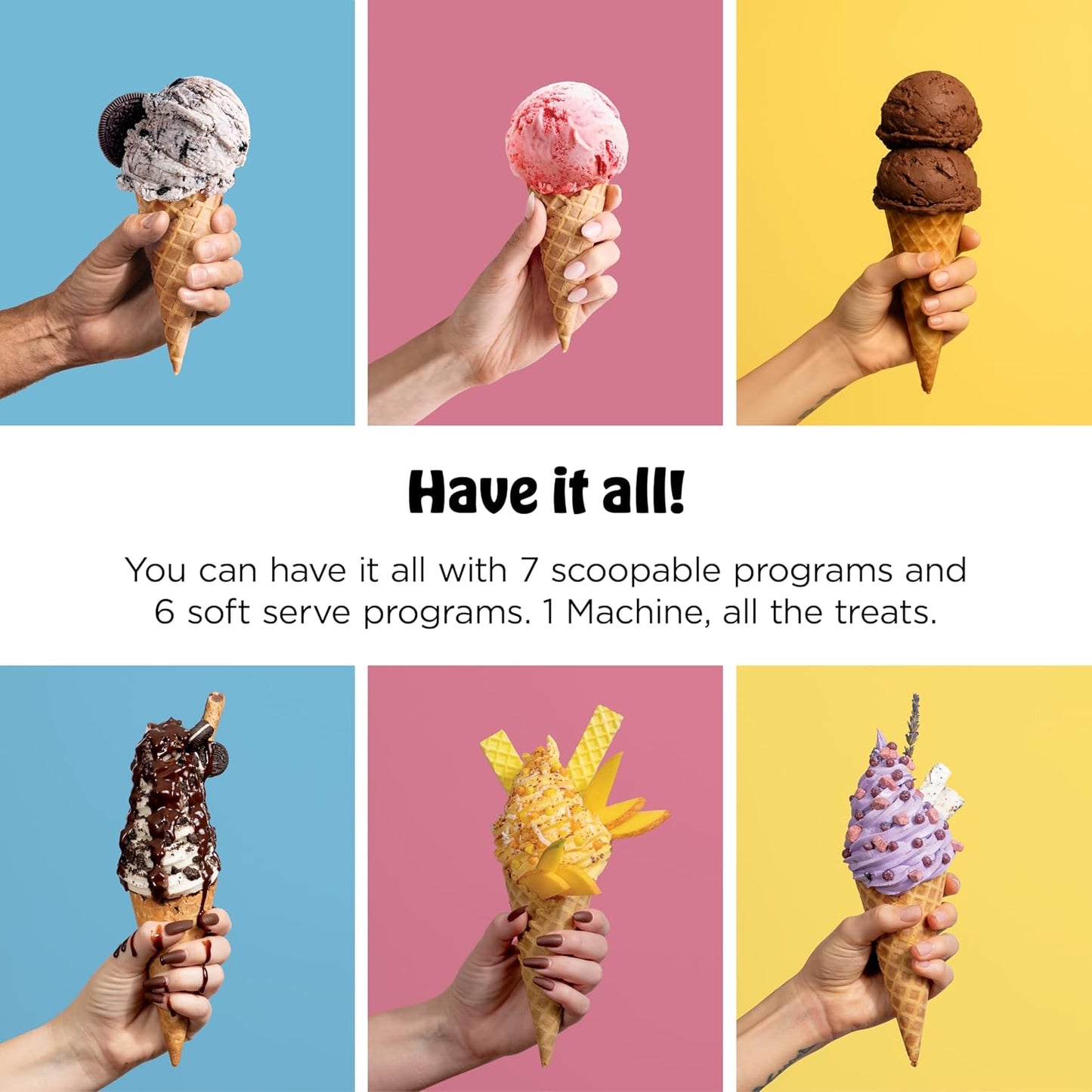 Ninja CREAMi Ice Cream & Soft Serve Maker - 13 Programs, Soft Serve Handle & 4 Pints | Perfect Gift for All Ages