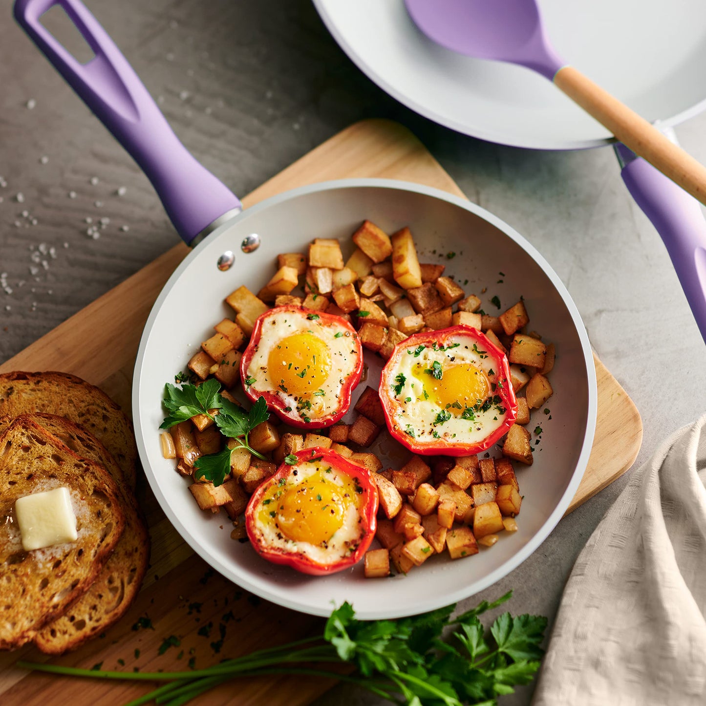 Tramontina Solara 10 & 12-Inch Ceramic Non Stick Frying Pan Set, Heavy-Gauge Aluminum Skillet with Nonstick Coating, Dishwasher and Oven Safe (Purple, 2-Pack)