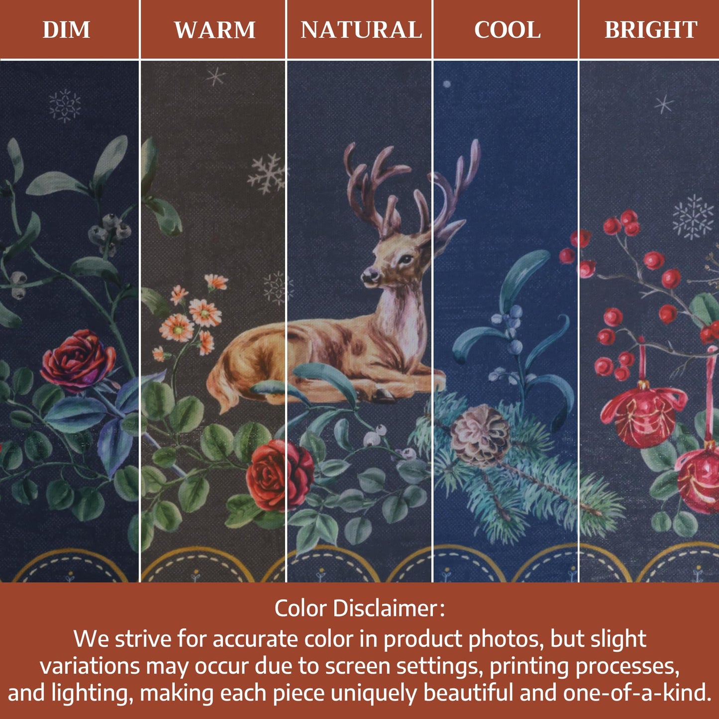 Maison d' Hermine Table Cloth Rectangle Table 100% Cotton 60 x 120 Inches Fall Tablecloth Reusable Everyday Use for Thanksgiving Christmas Decorations Dining Farmhouse Party (Christmas Joy)