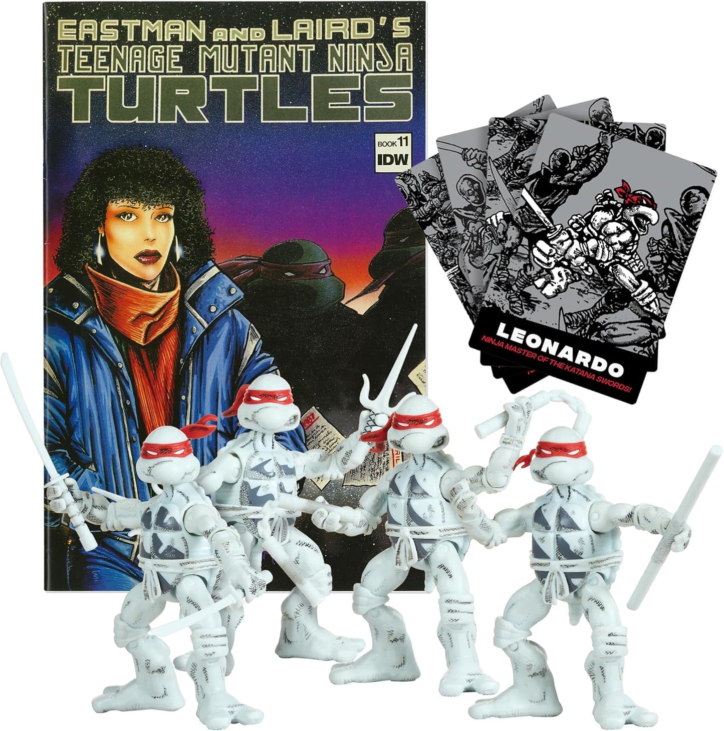 Playmates Toys Teenage Mutant Ninja Turtles Black and White Comic Book Figures | Includes Comic Book