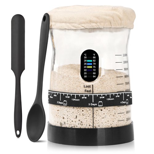 Arbnic Sourdough Starter Kit -50 Oz Wide Bore and Large Capacity Sourdough Starter Jar- Perfect Sourdough Bread Baking Supplies, Baking Gifts(1 Jar)