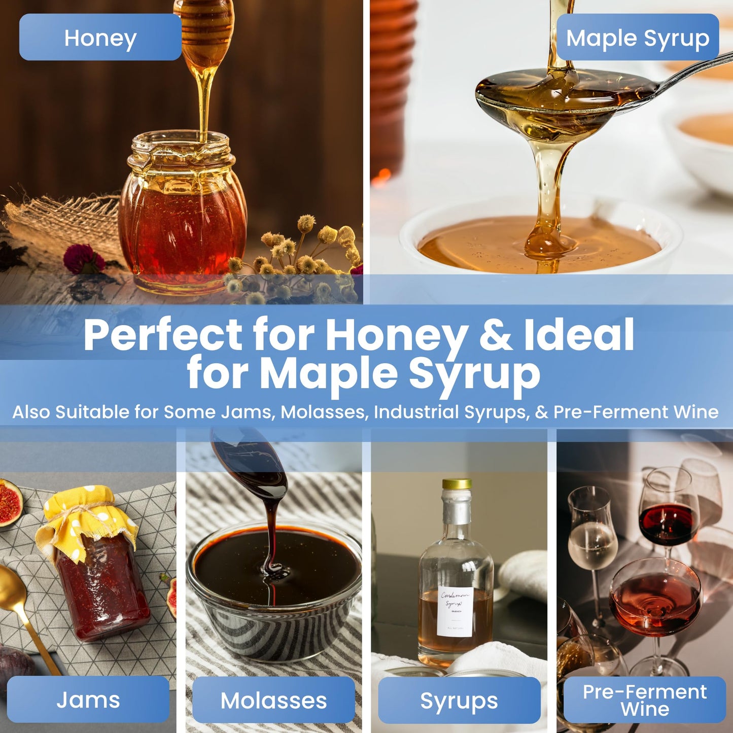 3-in-1 Honey Refractometer with ATC – Brix 58-90%, Baume 38-43%, Moisture 12-27% – Easy to Calibrate, Reliable, and Accurate Tester for Honey, Maple Syrup, Molasses, and More – Ideal for Beekeepers
