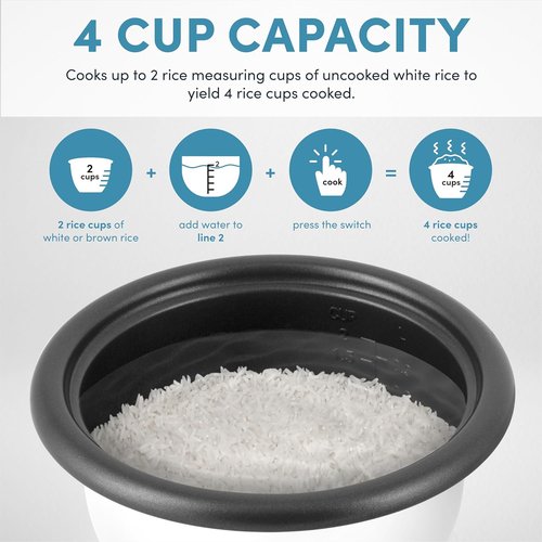 AROMA® Mini Rice Cooker - 2-Cup Uncooked | 4-Cup Cooked | Auto Keep Warm, Milk Tea Color