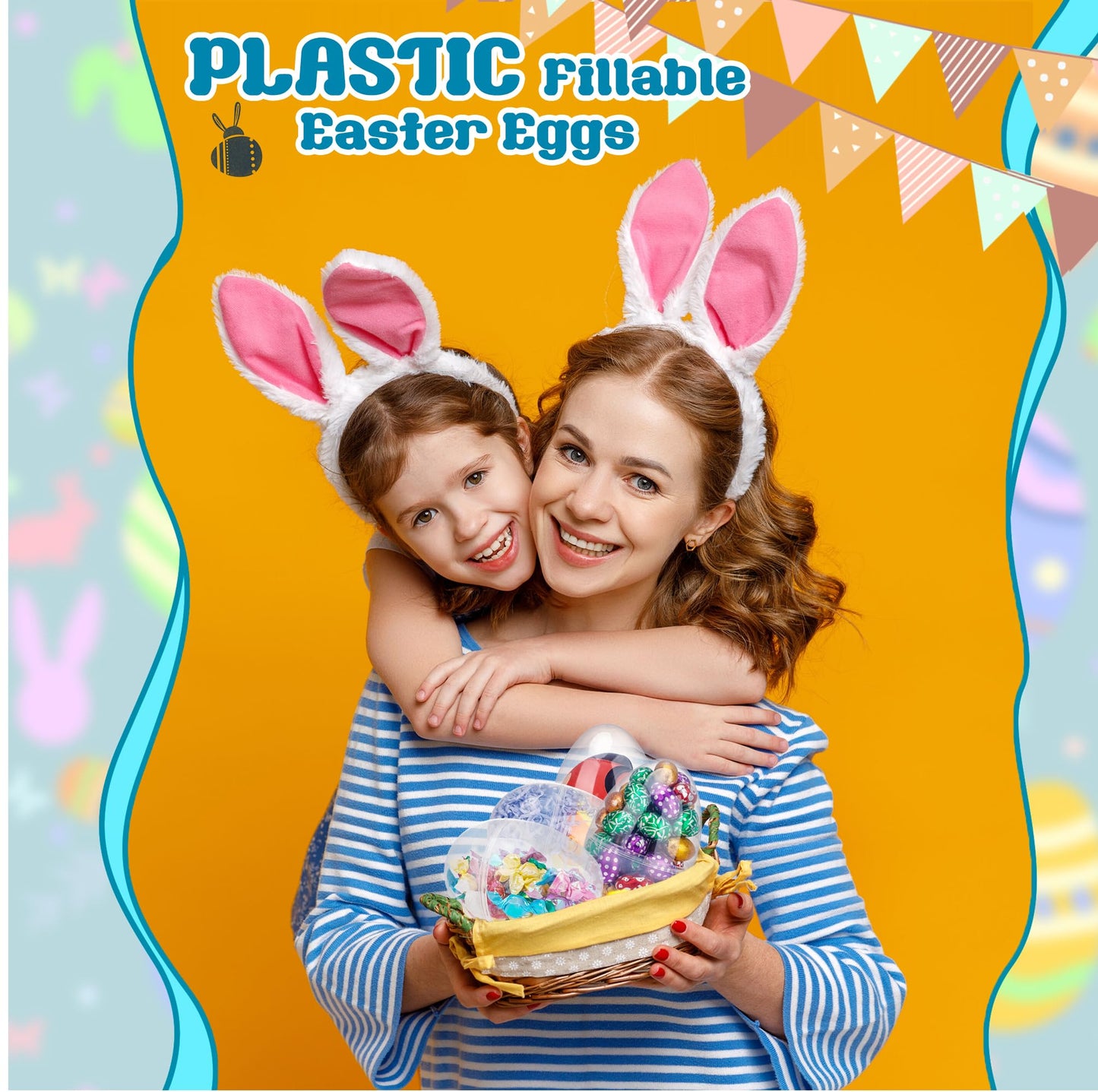 40 Pcs 5 Inch/ 4.5 Inch Clear Easter Eggs Fillable Bulk Large Transparent Plastic Eggs Empty Easter Eggs for Adult Kids Easter Basket Stuffers Party Decor