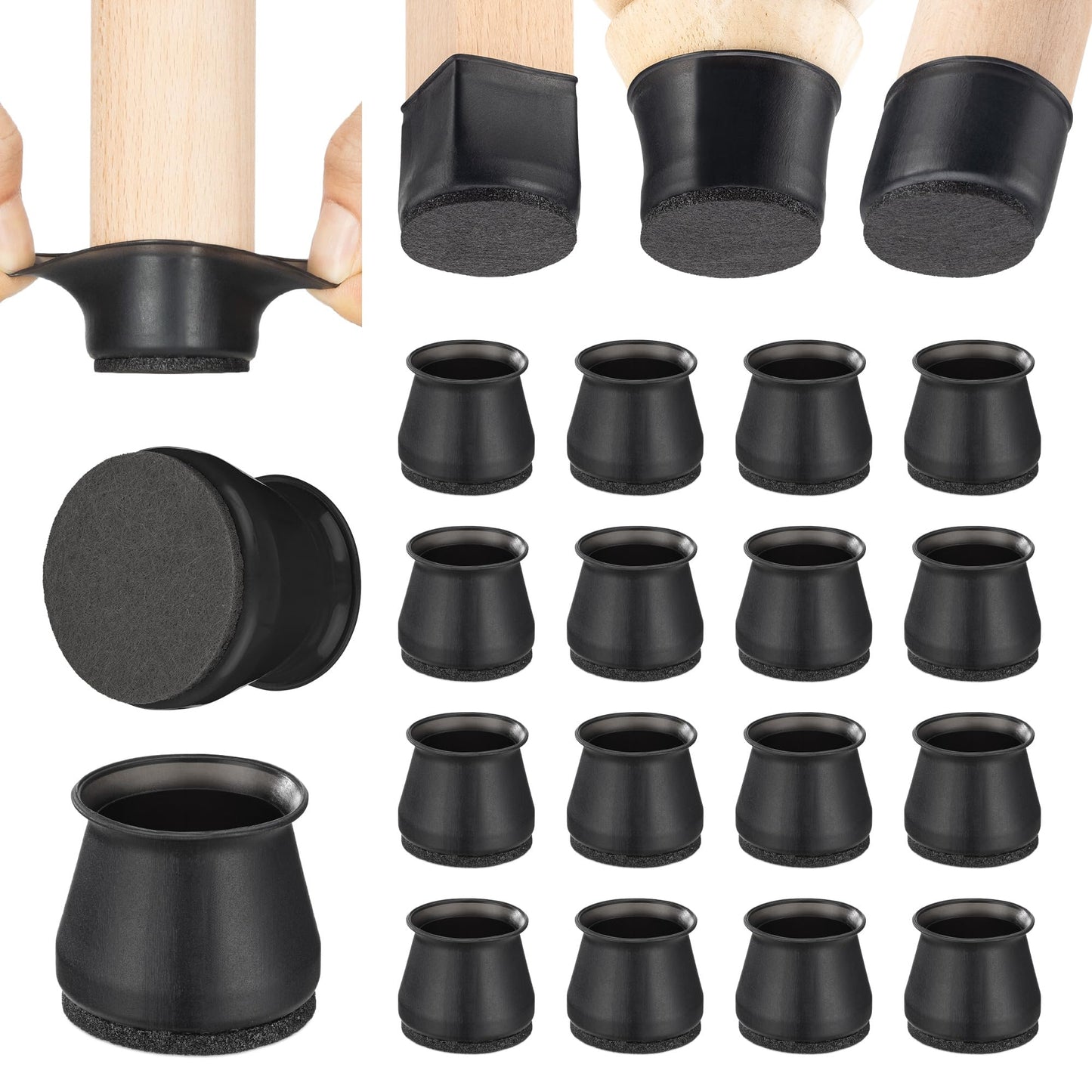 Aneaseit Chair Leg Floor Protectors - Felt Bottom Silicone Pads for Hardwood Floors & Furniture Feet - Chair Leg Caps - Rubber Caps for Chairs - Floor Protectors for Furniture