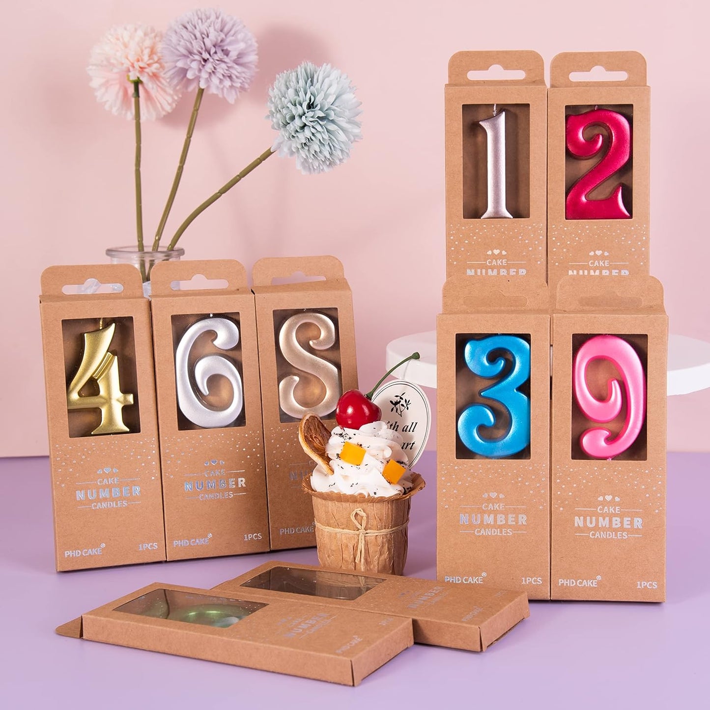 PHD Cake - Elegant Gold Number 1 Birthday Candle - 2.76 Inch for Party Celebrations