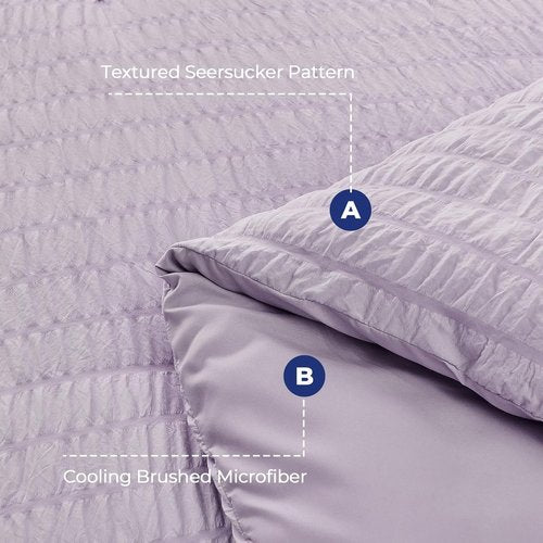 HYMOKEGE Lavender Comforter Set - Luxurious 7-Piece All-Season Bedding in Full Size