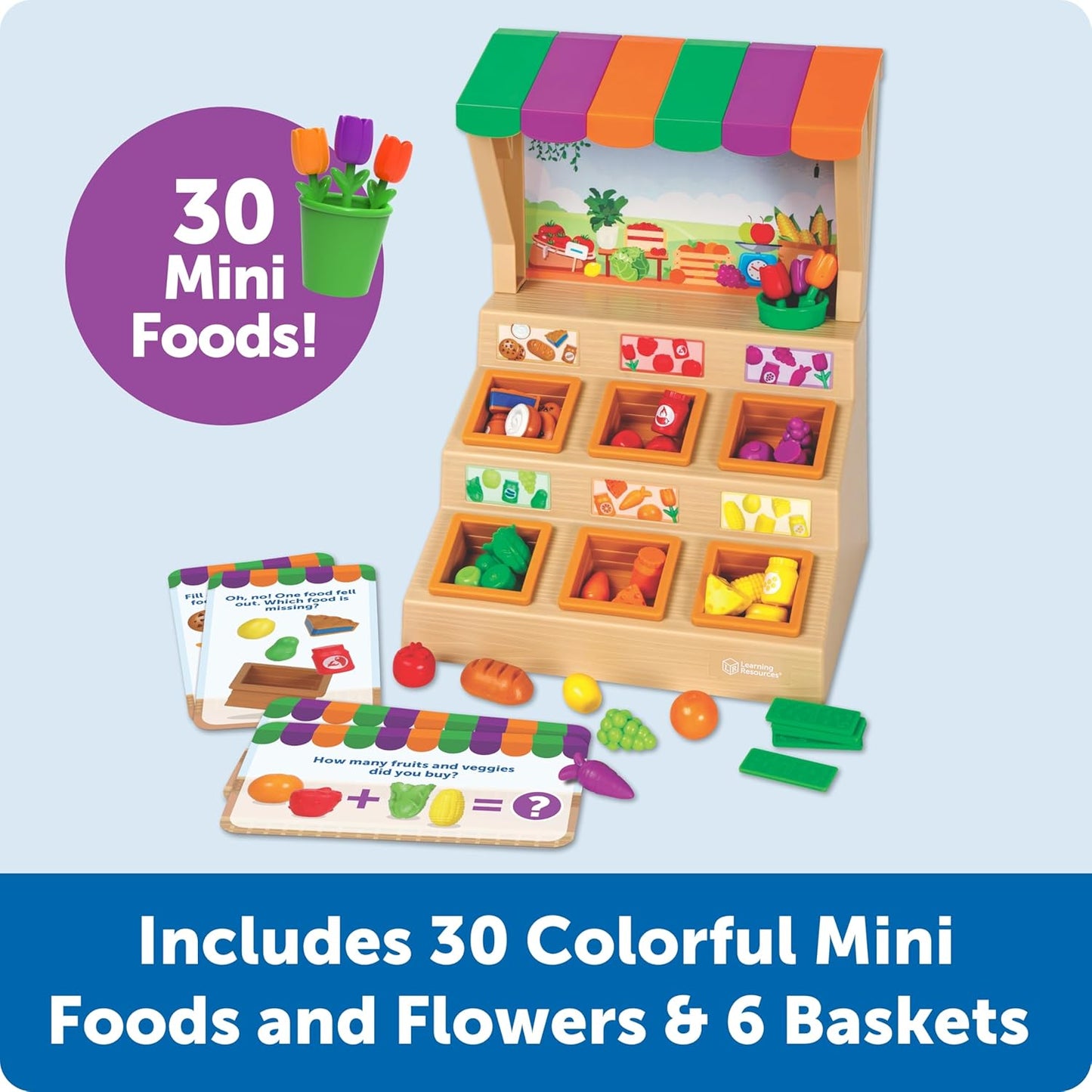 Learning Resources Mini Farmstand Sorting Set - Play Food for Kids | Montessori Toddler Activities