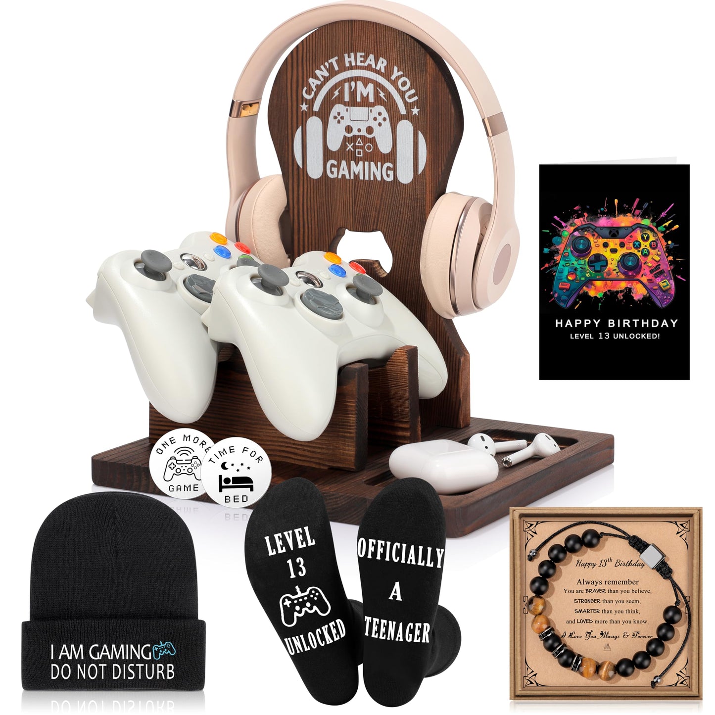 JTENGTOP 13 Year Old Cool Teen Boy Birthday Gifts Gift, Coolest Ideas Gifts for 13 Year Old Cool Teen Boy, 13th Birthday Decorations for Teen Boys Him Gaming Accessories Stuff Room Decor 6 Pcs